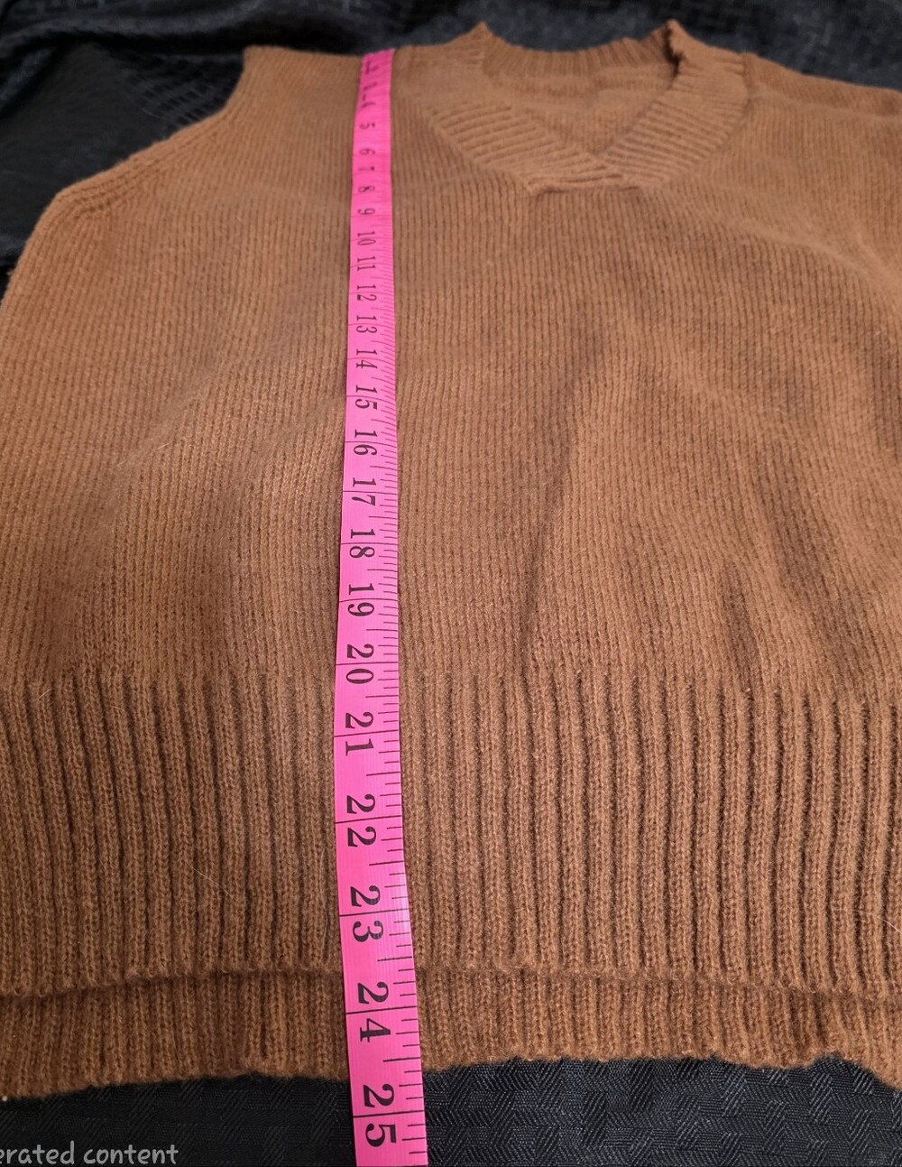 NWOT Unisex Brown V-Neck Sweater Vest Size Small - Picture 2 of 5
